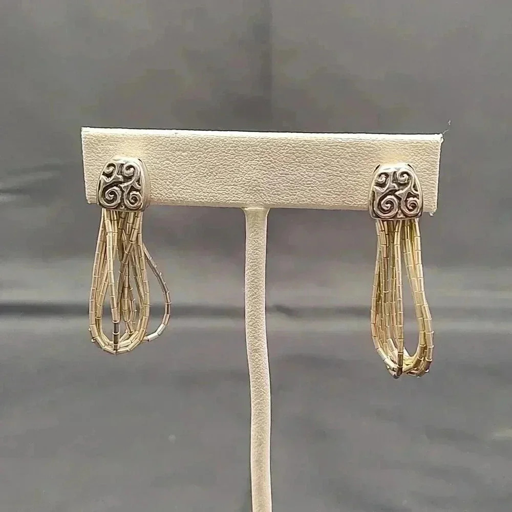 Sterling Silver 6 Strand Earrings